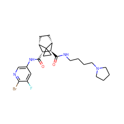 O=C(Nc1cnc(Br)c(F)c1)[C@@H]1[C@@H]2CC[C@H]([C@H]1C(=O)NCCCCN1CCCC1)C21CC1 ZINC000168436012