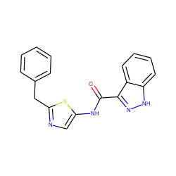 O=C(Nc1cnc(Cc2ccccc2)s1)c1n[nH]c2ccccc12 ZINC000169347446