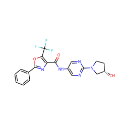 O=C(Nc1cnc(N2CC[C@H](O)C2)nc1)c1nc(-c2ccccc2)oc1C(F)(F)F ZINC000071315851