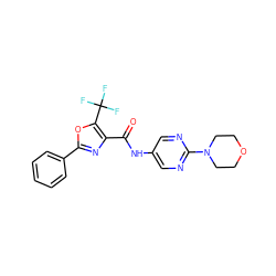 O=C(Nc1cnc(N2CCOCC2)nc1)c1nc(-c2ccccc2)oc1C(F)(F)F ZINC000073170027