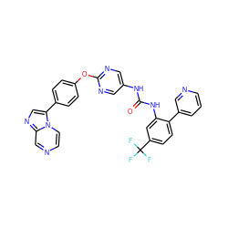 O=C(Nc1cnc(Oc2ccc(-c3cnc4cnccn34)cc2)nc1)Nc1cc(C(F)(F)F)ccc1-c1cccnc1 ZINC001772581768