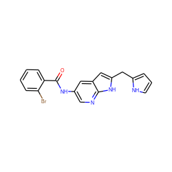 O=C(Nc1cnc2[nH]c(Cc3ccc[nH]3)cc2c1)c1ccccc1Br ZINC000068245480