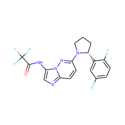 O=C(Nc1cnc2ccc(N3CCC[C@@H]3c3cc(F)ccc3F)nn12)C(F)(F)F ZINC000118242393