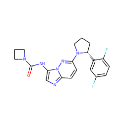 O=C(Nc1cnc2ccc(N3CCC[C@@H]3c3cc(F)ccc3F)nn12)N1CCC1 ZINC000118240976