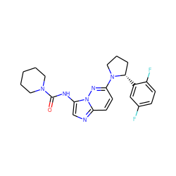 O=C(Nc1cnc2ccc(N3CCC[C@@H]3c3cc(F)ccc3F)nn12)N1CCCCC1 ZINC000118236340