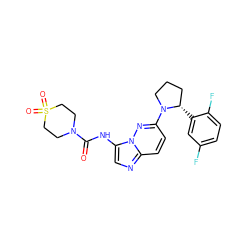 O=C(Nc1cnc2ccc(N3CCC[C@@H]3c3cc(F)ccc3F)nn12)N1CCS(=O)(=O)CC1 ZINC000139905466