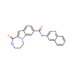 O=C(Nc1cnc2ccccc2c1)c1ccc2cc3n(c2c1)CCCNC3=O ZINC000073239888