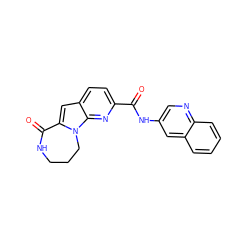 O=C(Nc1cnc2ccccc2c1)c1ccc2cc3n(c2n1)CCCNC3=O ZINC000117700597