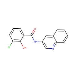 O=C(Nc1cnc2ccccc2c1)c1cccc(Cl)c1O ZINC000064528235