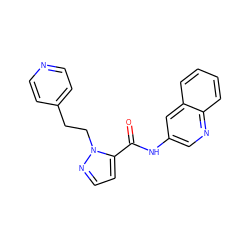 O=C(Nc1cnc2ccccc2c1)c1ccnn1CCc1ccncc1 ZINC000028822053