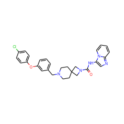 O=C(Nc1cnc2ccccn12)N1CC2(CCN(Cc3cccc(Oc4ccc(Cl)cc4)c3)CC2)C1 ZINC000103263332