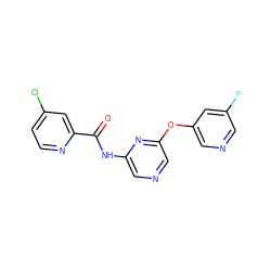 O=C(Nc1cncc(Oc2cncc(F)c2)n1)c1cc(Cl)ccn1 ZINC000299825682