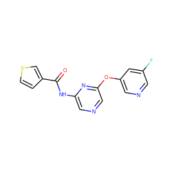 O=C(Nc1cncc(Oc2cncc(F)c2)n1)c1ccsc1 ZINC000299824363