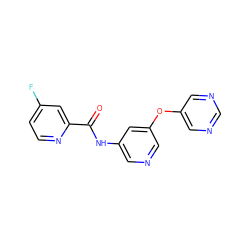 O=C(Nc1cncc(Oc2cncnc2)c1)c1cc(F)ccn1 ZINC000096175654