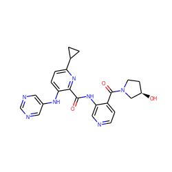 O=C(Nc1cnccc1C(=O)N1CC[C@@H](O)C1)c1nc(C2CC2)ccc1Nc1cncnc1 ZINC000149512605