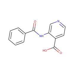 O=C(Nc1cnccc1C(=O)O)c1ccccc1 ZINC000083753862