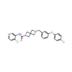 O=C(Nc1cnccc1Cl)N1CC2(CN(Cc3cccc(Oc4ccc(Cl)cc4)c3)C2)C1 ZINC000103260695