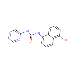 O=C(Nc1cnccn1)Nc1cccc2c(O)cccc12 ZINC000063540300