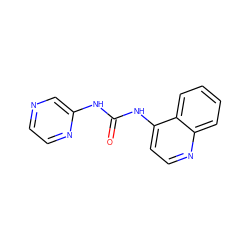 O=C(Nc1cnccn1)Nc1ccnc2ccccc12 ZINC000043195057