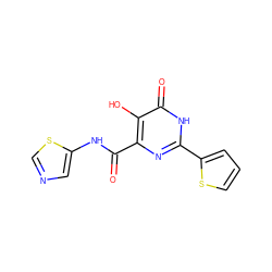 O=C(Nc1cncs1)c1nc(-c2cccs2)[nH]c(=O)c1O ZINC000028820272