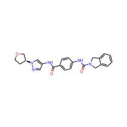 O=C(Nc1cnn([C@H]2CCOC2)c1)c1ccc(NC(=O)N2Cc3ccccc3C2)cc1 ZINC000166574224