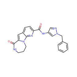 O=C(Nc1cnn(Cc2ccccc2)c1)c1ccc2cc3n(c2n1)CCCNC3=O ZINC000117711867