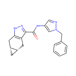 O=C(Nc1cnn(Cc2ccccc2)c1)c1n[nH]c2c1C[C@@H]1C[C@@H]1C2 ZINC000169330501