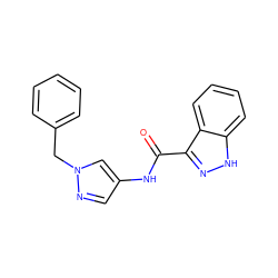 O=C(Nc1cnn(Cc2ccccc2)c1)c1n[nH]c2ccccc12 ZINC000169347453