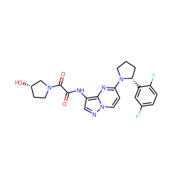 O=C(Nc1cnn2ccc(N3CCC[C@@H]3c3cc(F)ccc3F)nc12)C(=O)N1CC[C@H](O)C1 ZINC000118395276