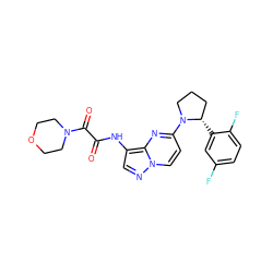 O=C(Nc1cnn2ccc(N3CCC[C@@H]3c3cc(F)ccc3F)nc12)C(=O)N1CCOCC1 ZINC000118396204