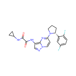 O=C(Nc1cnn2ccc(N3CCC[C@@H]3c3cc(F)ccc3F)nc12)C(=O)NC1CC1 ZINC000118396421