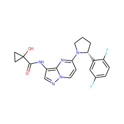 O=C(Nc1cnn2ccc(N3CCC[C@@H]3c3cc(F)ccc3F)nc12)C1(O)CC1 ZINC000118389327