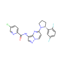 O=C(Nc1cnn2ccc(N3CCC[C@@H]3c3cc(F)ccc3F)nc12)c1ccc(Cl)cn1 ZINC000118401331