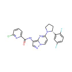 O=C(Nc1cnn2ccc(N3CCC[C@@H]3c3cc(F)ccc3F)nc12)c1cccc(Cl)n1 ZINC000118398455