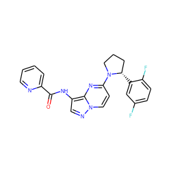 O=C(Nc1cnn2ccc(N3CCC[C@@H]3c3cc(F)ccc3F)nc12)c1ccccn1 ZINC000068204851