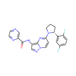 O=C(Nc1cnn2ccc(N3CCC[C@@H]3c3cc(F)ccc3F)nc12)c1cnccn1 ZINC000068204853