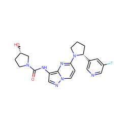 O=C(Nc1cnn2ccc(N3CCC[C@@H]3c3cncc(F)c3)nc12)N1CC[C@H](O)C1 ZINC000118398376