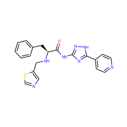 O=C(Nc1n[nH]c(-c2ccncc2)n1)[C@H](Cc1ccccc1)NCc1cncs1 ZINC000096284439