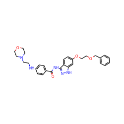 O=C(Nc1n[nH]c2cc(OCCOCc3ccccc3)ccc12)c1ccc(NCCN2CCOCC2)cc1 ZINC000144111535