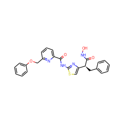 O=C(Nc1nc([C@H](Cc2ccccc2)C(=O)NO)cs1)c1cccc(COc2ccccc2)n1 ZINC000028459626