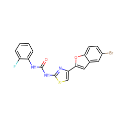 O=C(Nc1nc(-c2cc3cc(Br)ccc3o2)cs1)Nc1ccccc1F ZINC000473083184