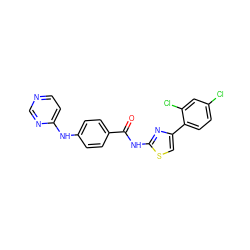 O=C(Nc1nc(-c2ccc(Cl)cc2Cl)cs1)c1ccc(Nc2ccncn2)cc1 ZINC000028952619