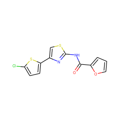 O=C(Nc1nc(-c2ccc(Cl)s2)cs1)c1ccco1 ZINC000003413626