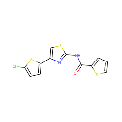 O=C(Nc1nc(-c2ccc(Cl)s2)cs1)c1cccs1 ZINC000002761724