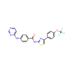 O=C(Nc1nc(-c2ccc(OC(F)(F)F)cc2)cs1)c1ccc(Nc2ccncn2)cc1 ZINC000028952552