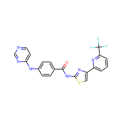 O=C(Nc1nc(-c2cccc(C(F)(F)F)n2)cs1)c1ccc(Nc2ccncn2)cc1 ZINC000028952674