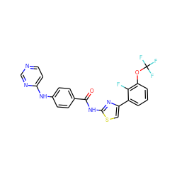 O=C(Nc1nc(-c2cccc(OC(F)(F)F)c2F)cs1)c1ccc(Nc2ccncn2)cc1 ZINC000028952577