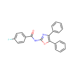 O=C(Nc1nc(-c2ccccc2)c(-c2ccccc2)o1)c1ccc(F)cc1 ZINC000001156990