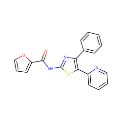 O=C(Nc1nc(-c2ccccc2)c(-c2ccccn2)s1)c1ccco1 ZINC000096927335