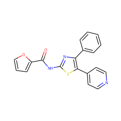 O=C(Nc1nc(-c2ccccc2)c(-c2ccncc2)s1)c1ccco1 ZINC000096927336